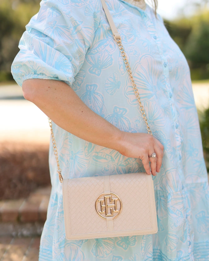 Caroline Hill Cecilia Circle Logo Handbag