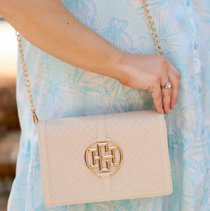 Caroline Hill Cecilia Circle Logo Handbag