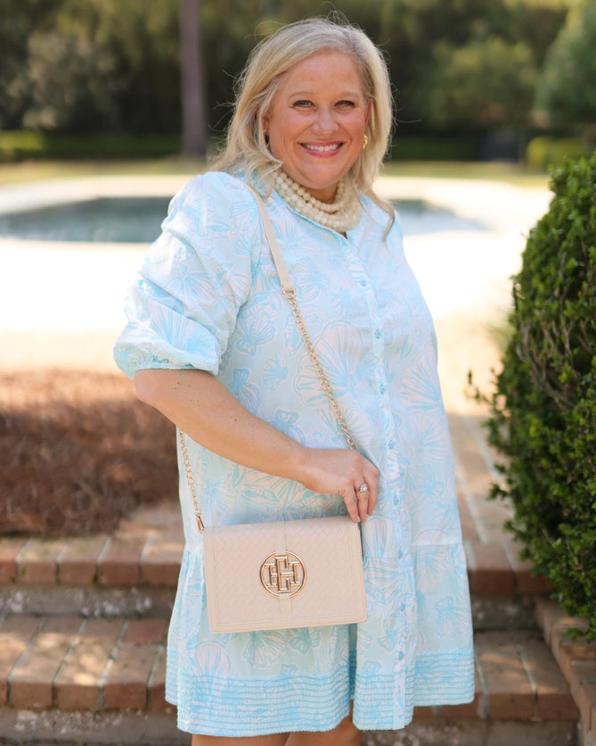 Caroline Hill Cecilia Circle Logo Handbag
