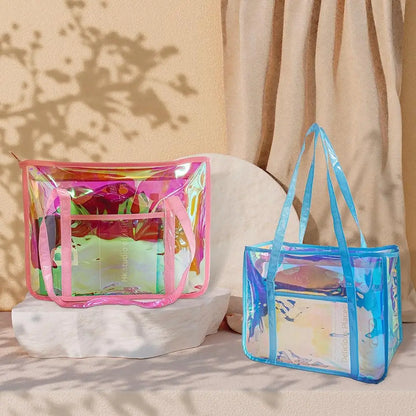 Laser Transparent Beach Tote Makeup Bag