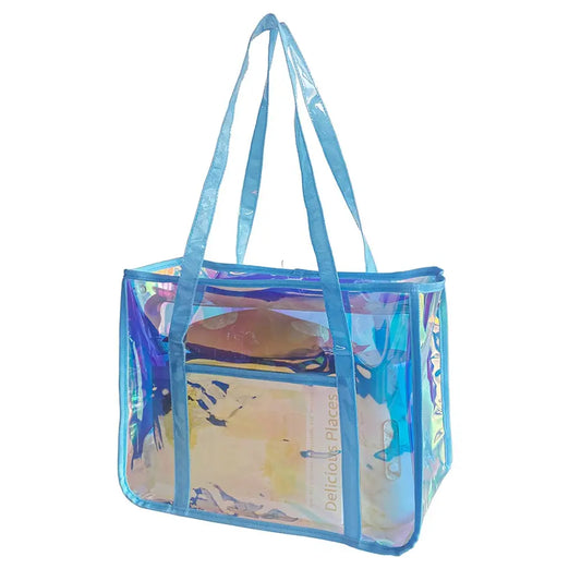 Laser Transparent Beach Tote Makeup Bag